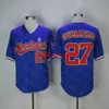 Koszulki baseballowe Men Montreal Expos Jersey 12 Tom Brady 27 Vladimir Guerrero 34 Bryceharper Pedro Martinez Dawson Raines