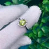 Clusterringen 10 stcs echte natuurlijke amethist citrien peridot ring voor vrouwen meisje feest bruiloft sieraden luxe edelsteen gemoedsstijl verstelbare Bijoux