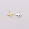 Charms 10pcs/Lot 9 11mm Lucky Flower Mirror Polished Stainless Steel DIY Clover Pendant Making Handmade Craft