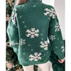 Kobiety swetry świąteczne Sweter Swetek damski nadruk Straż ciepła zagęszcza swobodna luźna dzianina z pełnym rękawem OCICK Pull Femme 231108