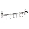 Ganchos de toalha de cozinha Home Pan Ferramentas Rack de armazenamento Punch Free Parafuso Fixo Gancho Organizador Utensílios Suporte de aço inoxidável Montado na parede Pote de suspensão 231109