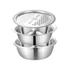 Table Mats 3 In 1 Multifunctional Stainless Steel Basin With Grater Strainer Vegetable Basket Cheese Bowl Washing Drain Sl F8G6