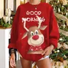 Womens Hoodies Sweatshirts Autumn Christmas Reindeer 3D Print Overdized Hoodie Women Streetwear Long Sleeve Pullovers Y2K Girl Clothing 231109