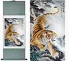 Tijger Schilderij Traditionele Chinese Kunst Schilderij Thuis Kantoor Decoratie Zijde Scroll Art Tijger Schilderij1906141510209g3498457