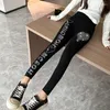 Damesleggings zomer pailletten glanzende hoge taille zwarte dames strakke broek sexy broek