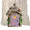 Garden Decorations Fairy Door Wooden Tree Face Outdoor Statues Home Decor Tabletop Ornaments For Bedroom Kids Room Living Child