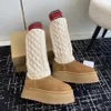 New Platform Snow Boots Letter Women Tall Boots Knitted Wool Socks Winter Warm Cotton Stacking Boots Designer ugglie Boots Ankle Slippers