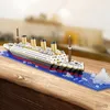 Blocks Creative Luxury Iceberg Cruise Ship Boat Set City DIY Model Building Blocks Bricks Toys For Children Adult Gift R231109