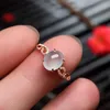 Cluster ringen Chinese stijl Myanmar 18K Rose Gold ingelegde hoge soorten Egg Face Jade S Sterling Silver Ring Damesjuweliercluster Cluste