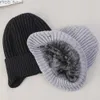 Beanie/Totenkopfkappen Männer Winter Strickmütze Plüsch Outdoor Radfahren Gehörschutz Wärme Schirmmütze Ohrenschützer Lässige Mode Kunstfell gefüttert Bomber Hüte YQ231108