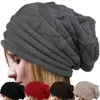 Beanieskull caps baggy slouchy kvinnor damer vinter varmt stickade mössa hatt klassiska skallar förfallbar ullmössa öron varmare motorhuven basker 231109