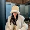 BeanieSkull Caps Soft Plush Bucket Hat Korean Winter Fisherman Thickened Fashion Outdoor Warm Beanies Ladies Windproof Panama Hats 231109