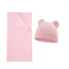 Decken Born Swaddle Blanket Cotton Hat Po Props Baby Product Shower Gift K1KC