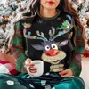 Женские свитера, женский рождественский вязаный свитер, свободный мягкий пуловер с круглым вырезом, свитер на осень-зиму, рождественская одежда, женские джемперы, топы 231108