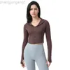 Desginer Aloo Yoga Women Jacket Tops Nude Outdoor Sports Coat Women's Tight Quick Dried Breathable Standing Collar Running and Fitness Coat