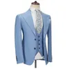 Ternos masculinos Blazers Smoking Ternos masculinos 3 peças fenda lateral lapela repicada roupas masculinas negócios formal casamento noivo vestido de baile desgaste blazervestpants 231109