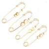 Brooches 4-Pieces Stylish Alloy Set For Women Clothing Brooch Eye Catching Metal Knitted Clips Trousers Dress
