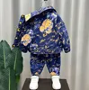 Çocuk Tasarımcı Giysileri Erkek Kız Giyim Setleri Ayı Kot Ceket Denim Pantolon Çocuk Ceket