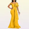 Yellow Dress Long For Women Off Shoulder Sexy Mermaid Beads Skinny Prom Floor Length Evening Dinner Wedding Party Maxi Dresses 2106221619