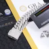 Joias da moda 26mm de largura gelada VVS Moissanite com certificado GRA pulseira cubana de corrente de elo sier sólido