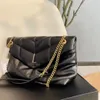 2023 Genuine Leather Ladies Shoulder Bag Cross Body Chain Handbag Large Capacity Big Size Women Wallet Hand Carry Purses Tote Bags Metal Letter Design