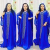 Ropa étnica Musulmán Abaya Vestido Dubai Gasa Diamante África Tamaño grande Casual Túnica suelta Marroquí Caftan Vestidos para mujeres