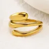 Bröllopsringar Bohemiska tre lager lovar charm guldfärg rostfritt stål smycken för män kvinnor tillbehör bulk föremål grossist partier