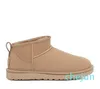 Clássico ultra mini shearling bootie botas de neve macio e confortável pele de carneiro pele de pelúcia manter botas quentes com cartão saco para o pó