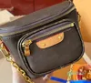 Womens Luxury Designer Waist Bag Fashion Mini Bumbag Brown Flower Easy Pouch On