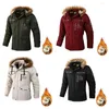 Men's Jackets Cozy Men Winter Coat Zipper Closure Comfortable Windbreaker Autumn Jacket Hooded