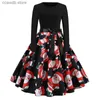 Basic Casual Dresses Women's clothing splicing performance A-line skirt T231109