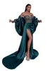 Robe de bal sexy de forme sirène, grande taille, vert chasseur, longue pour femme, avec perles en cœur, drapée sur le côté haut, tenue de soirée, concours d'anniversaire, deuxième réception