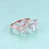 Cluster Rings GEM'S BEAUTY Zircon Crown Wedding Band 925 Sterling Silver Rose Gold Filled Ring Handmade Fine Jewelry For Women