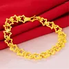 Link Bracelets Wholesale Beautiful Golden Copper Stars Chain Line Bracelet For Fashion Women Bride Wedding Party Jewelry Cuff Bangles