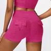 Shorts ativos yoga bolso feminino scrunched bugym treino leggings cintura alta push up collants sexy booty esportes fitness