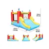 Big Bouncer Slide Uppblåsbara hoppleksaker Jumper för barn inomhus utomhusspel med Air Blower Summer Castle Birthday Parts Fun in Garden Backyard Wide Slide