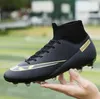 Neuankömmling Damen Herren High Top Fußballschuhe Jugend Jungen Mädchen AG TF Soccer Schwarz Blau Weiß Gold Kinder Bequeme Trainingsschuhe für Kinder