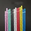 Gobelets jetables Pailles 20 pièces Mélanger les couleurs Rayures en spirale Paille en plastique PP dur Pailles à boire réutilisables avec brosse de nettoyage pour pot à gobelet 230 mm de long 231109