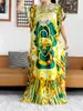 Roupas étnicas 2023 Mulheres Vestido de Verão Manga Curta Solta Maxi Robe Floral Femme Muçulmano Africano Dashiki Bordado Impresso Longo