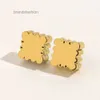 Top Quality Gold Plated Brand Designers Letters Ear Stud Stainless Flower Geometric Famous Women Steel Seal Print Earring Wedding Party Jewerlry