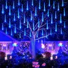 Cordas Solar Meteor Shower Luzes Ao Ar Livre 288 LED Natal Icicle Luz Caindo Chuva Para Festa Árvore Decoração Do Feriado