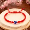 Urok bransoletki Turkish Lucky Evil Blue Eye Bracelet dla kobiet ręcznie robiony pleciony linę biżuteria czerwona czarna bransoletka frie dhgarden dhibw