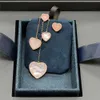 ترف العلامة التجارية Love Heart Designer Stud Strings Womens Girls Charm Pearl Pink Hearts Diamond Aretes Brincos Eling
