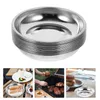 Plates 10 Pcs Stainless Steel Plate Fruit Bowl Appetizer Serving Dessert Dish Sauce Dishes Spice Gear Plata