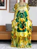 Roupas étnicas 2023 Mulheres Vestido de Verão Manga Curta Solta Maxi Robe Floral Femme Muçulmano Africano Dashiki Bordado Impresso Longo