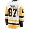 Męskie NOWE JAKKE HOCKEYYS SIDNEY CROSBY EVGENI MALKIN KRIS LETANG ERIK KARLSSON DOMOWY PRAWEDZICA JERSEY BARD BIAŁA