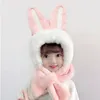 CAPS HATS KAWAII BABY HAT SCARF POYS GIRLS GIRLS GIRLIGA Hösten Winter Cartoon Cute Rabbit Ear Plush Varma hattar Barn Vindtät mössa 231108