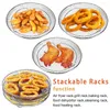 Support de rôtissage à double chaudière, support de friteuse à air empilable à 3 couches en acier inoxydable anticorrosion pour la cuisson familiale en plein air et le camping