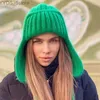 Beanie/Skull Caps Autumn Winter Ladies Knitted Hat Women Leisure Style Solid Color Flanging Tie Up Ear Protection Windproof Warm Cap Bomber Hats YQ231108