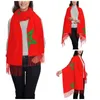 Eşarplar Fas Eşarpının Bayrağı Kadınlar için Sıcak Kış Şal Sarma Püsküllü Gece Elbisesi